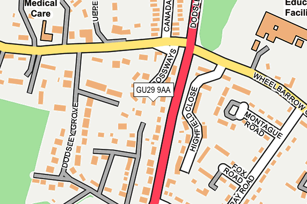 GU29 9AA map - OS OpenMap – Local (Ordnance Survey)