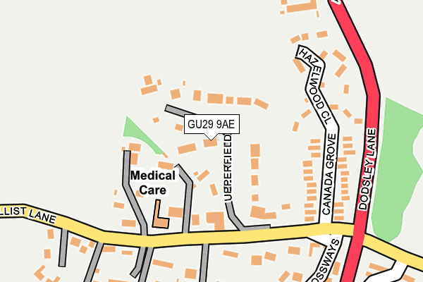 GU29 9AE map - OS OpenMap – Local (Ordnance Survey)