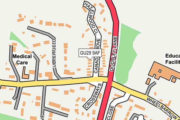 GU29 9AF map - OS OpenMap – Local (Ordnance Survey)