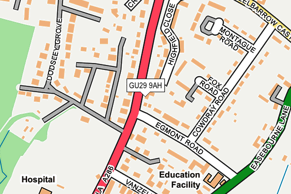 GU29 9AH map - OS OpenMap – Local (Ordnance Survey)