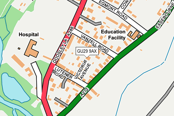 GU29 9AX map - OS OpenMap – Local (Ordnance Survey)