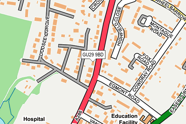 GU29 9BD map - OS OpenMap – Local (Ordnance Survey)