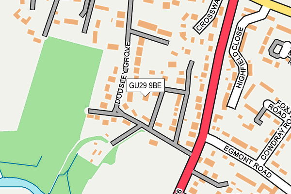 GU29 9BE map - OS OpenMap – Local (Ordnance Survey)