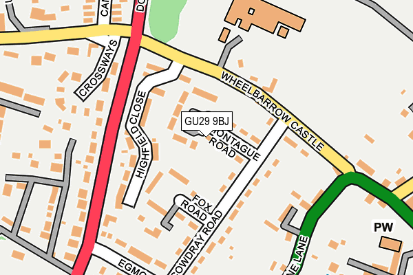 GU29 9BJ map - OS OpenMap – Local (Ordnance Survey)