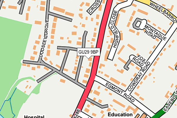 GU29 9BP map - OS OpenMap – Local (Ordnance Survey)