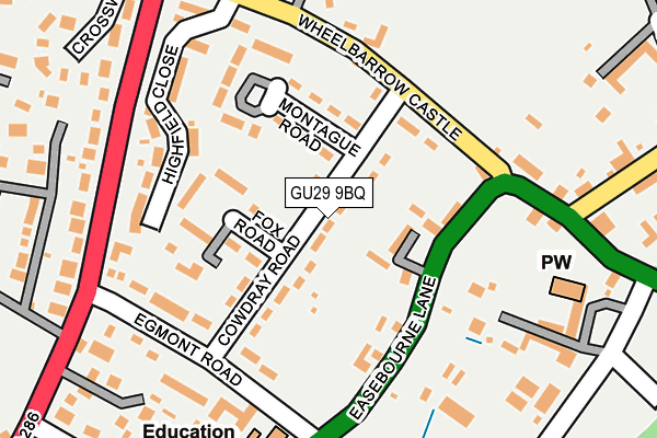 GU29 9BQ map - OS OpenMap – Local (Ordnance Survey)