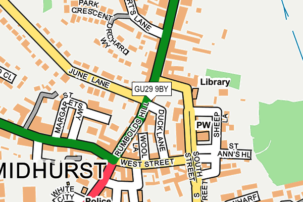 GU29 9BY map - OS OpenMap – Local (Ordnance Survey)