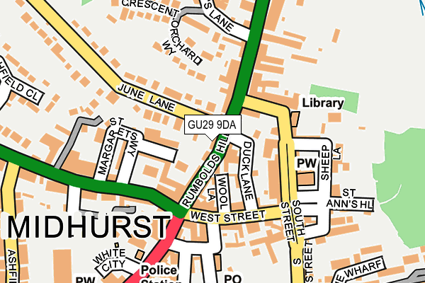 GU29 9DA map - OS OpenMap – Local (Ordnance Survey)