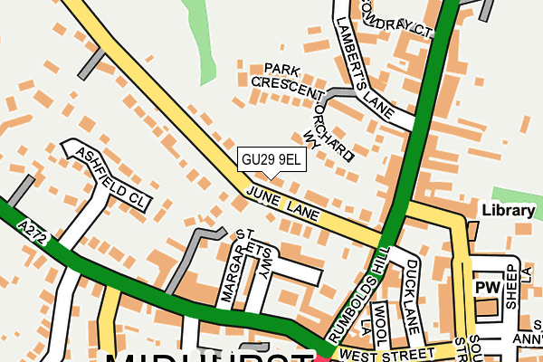 GU29 9EL map - OS OpenMap – Local (Ordnance Survey)