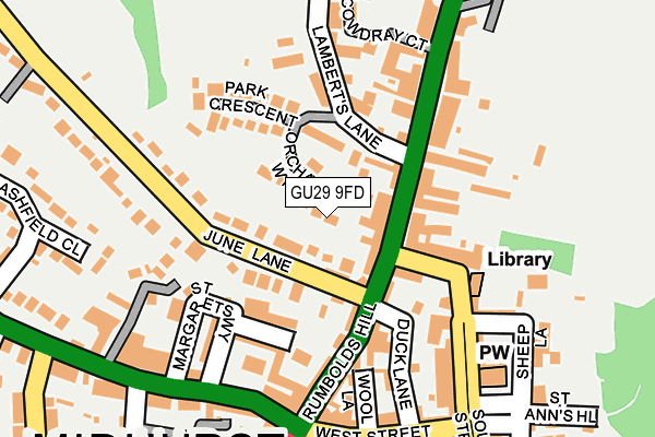 GU29 9FD map - OS OpenMap – Local (Ordnance Survey)