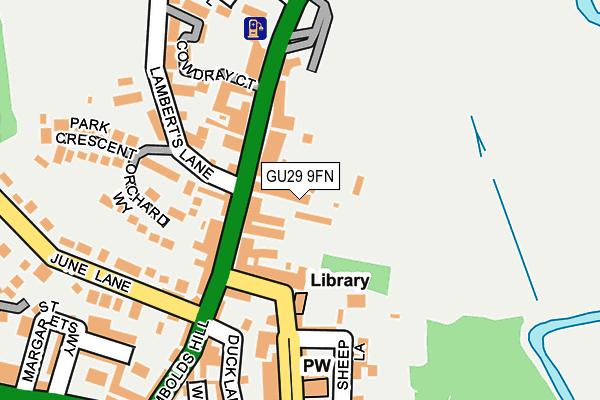 GU29 9FN map - OS OpenMap – Local (Ordnance Survey)