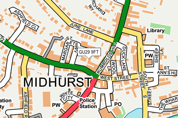 GU29 9FT map - OS OpenMap – Local (Ordnance Survey)