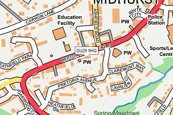 GU29 9HQ map - OS OpenMap – Local (Ordnance Survey)