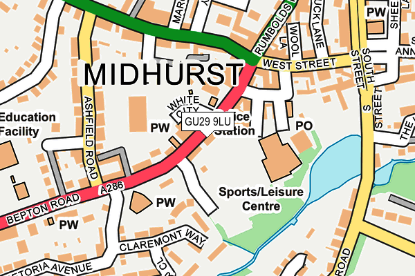 Map of GOLDEN LEAF MIDHURST LIMITED at local scale
