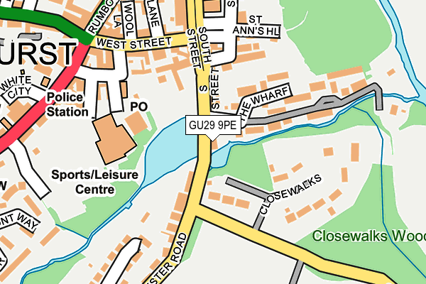 GU29 9PE map - OS OpenMap – Local (Ordnance Survey)