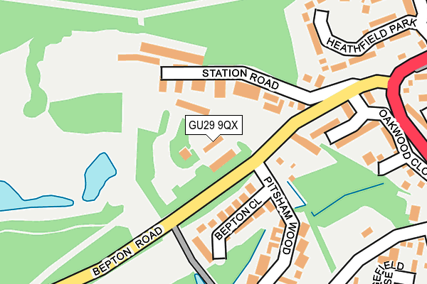 GU29 9QX map - OS OpenMap – Local (Ordnance Survey)
