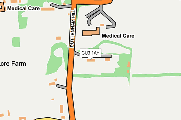 GU3 1AH map - OS OpenMap – Local (Ordnance Survey)