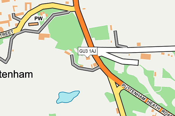 GU3 1AJ map - OS OpenMap – Local (Ordnance Survey)