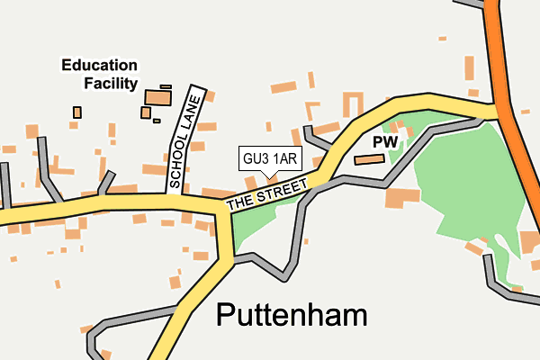 GU3 1AR map - OS OpenMap – Local (Ordnance Survey)