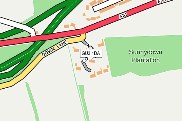 GU3 1DA map - OS OpenMap – Local (Ordnance Survey)