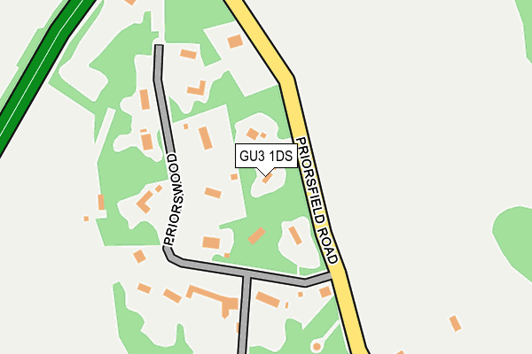 GU3 1DS map - OS OpenMap – Local (Ordnance Survey)