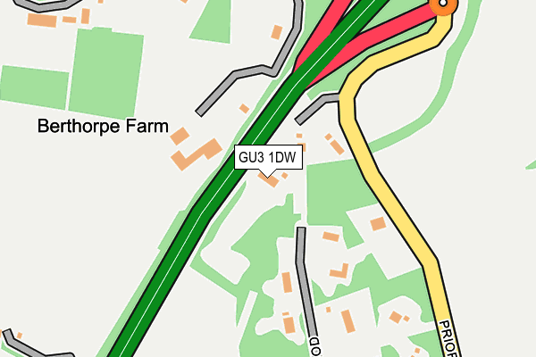 GU3 1DW map - OS OpenMap – Local (Ordnance Survey)