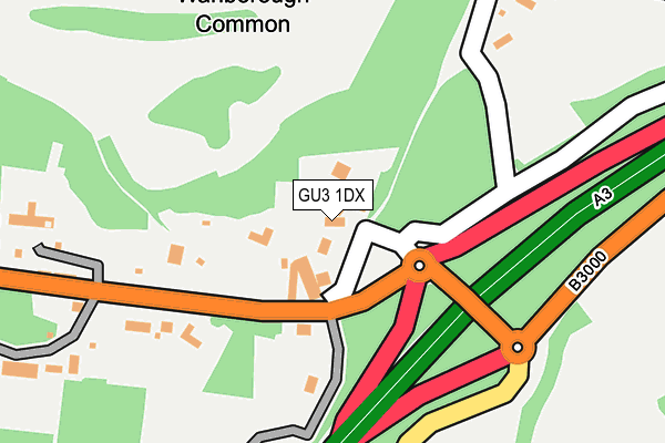 GU3 1DX map - OS OpenMap – Local (Ordnance Survey)