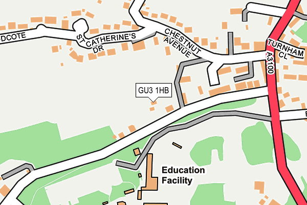 GU3 1HB map - OS OpenMap – Local (Ordnance Survey)