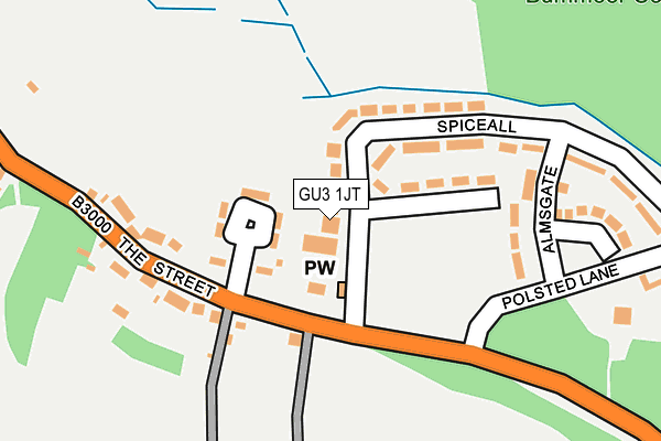 GU3 1JT map - OS OpenMap – Local (Ordnance Survey)