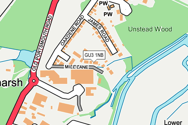 GU3 1NB map - OS OpenMap – Local (Ordnance Survey)