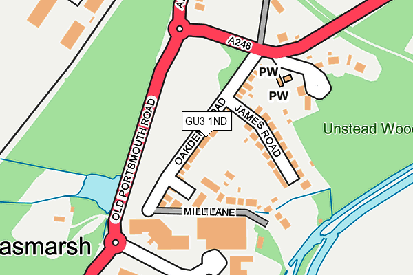 GU3 1ND map - OS OpenMap – Local (Ordnance Survey)