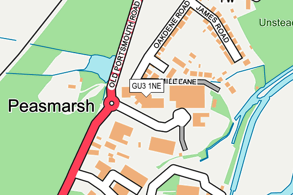 GU3 1NE map - OS OpenMap – Local (Ordnance Survey)