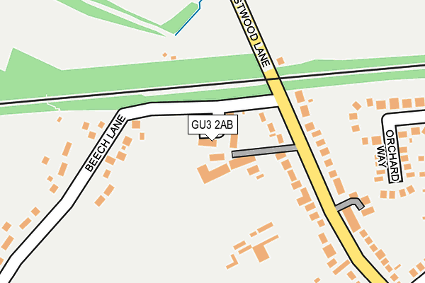 GU3 2AB map - OS OpenMap – Local (Ordnance Survey)