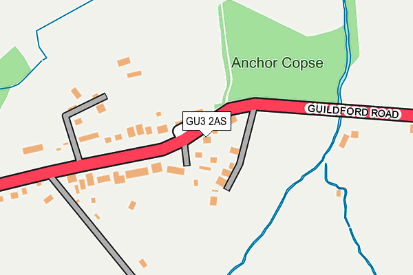 GU3 2AS map - OS OpenMap – Local (Ordnance Survey)