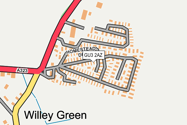 GU3 2AZ map - OS OpenMap – Local (Ordnance Survey)