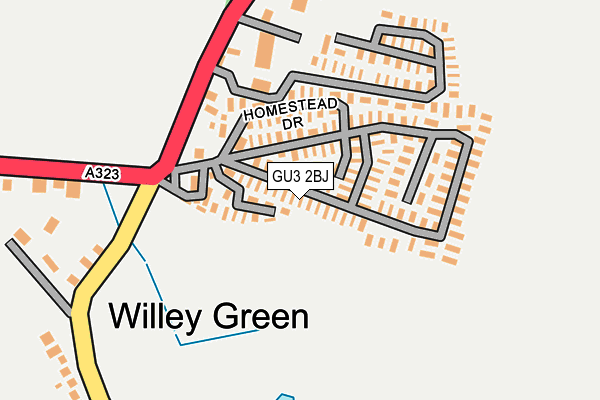 GU3 2BJ map - OS OpenMap – Local (Ordnance Survey)