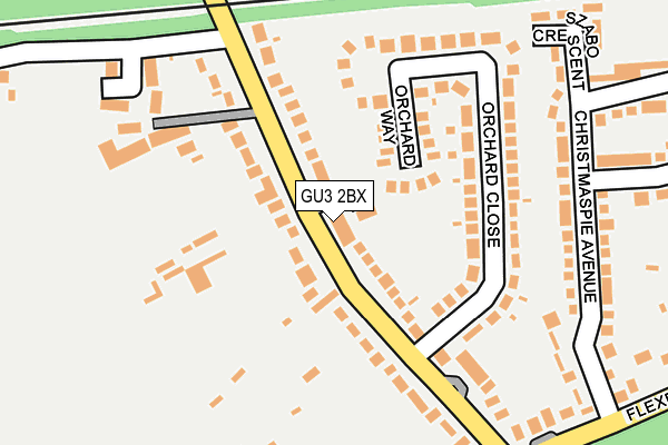 GU3 2BX map - OS OpenMap – Local (Ordnance Survey)