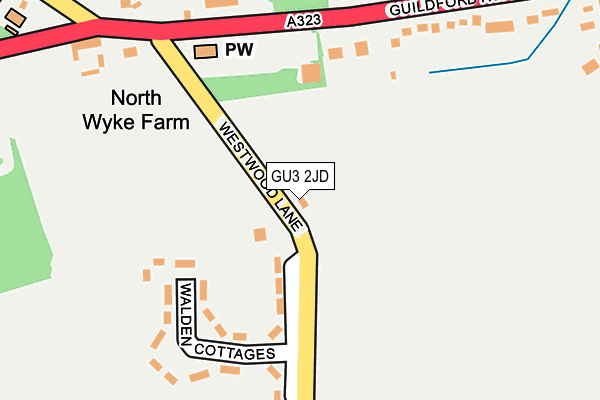 GU3 2JD map - OS OpenMap – Local (Ordnance Survey)