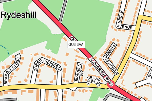 GU3 3AA map - OS OpenMap – Local (Ordnance Survey)