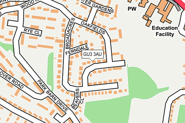 GU3 3AU map - OS OpenMap – Local (Ordnance Survey)