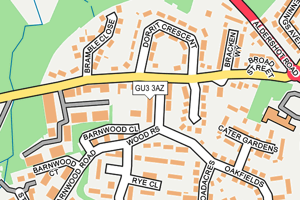 GU3 3AZ map - OS OpenMap – Local (Ordnance Survey)