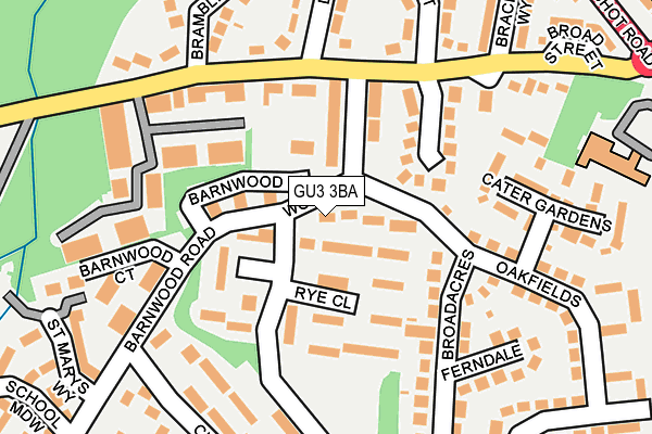 GU3 3BA map - OS OpenMap – Local (Ordnance Survey)