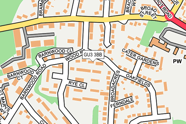 GU3 3BB map - OS OpenMap – Local (Ordnance Survey)