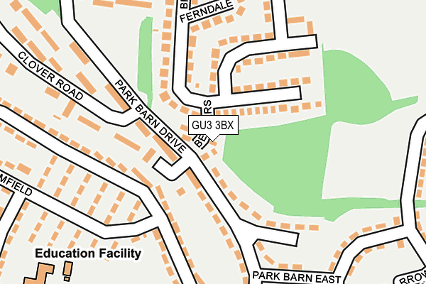 GU3 3BX map - OS OpenMap – Local (Ordnance Survey)
