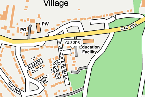 GU3 3DB map - OS OpenMap – Local (Ordnance Survey)