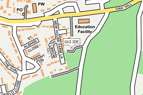 GU3 3DE map - OS OpenMap – Local (Ordnance Survey)