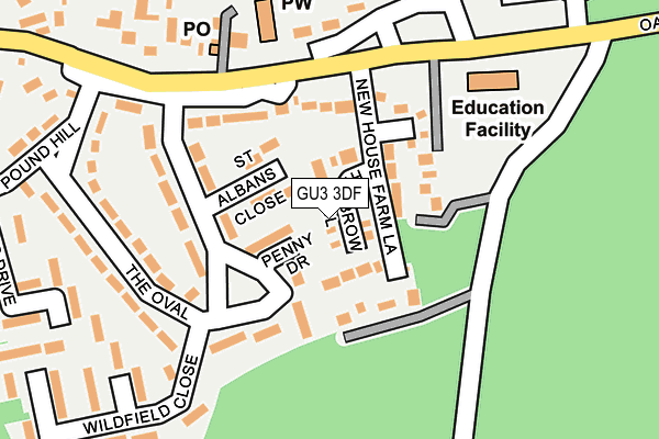 GU3 3DF map - OS OpenMap – Local (Ordnance Survey)