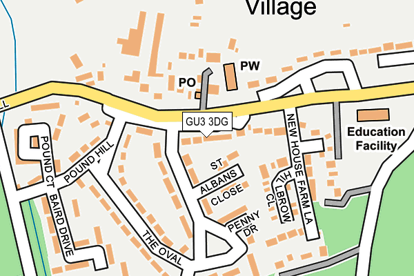 GU3 3DG map - OS OpenMap – Local (Ordnance Survey)