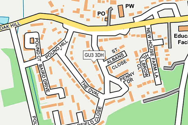 GU3 3DH map - OS OpenMap – Local (Ordnance Survey)