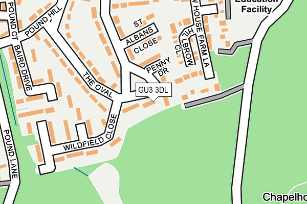 GU3 3DL map - OS OpenMap – Local (Ordnance Survey)